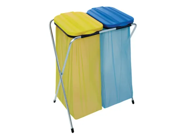 Afvalzakhouder Duo 2x130L geel en blauw