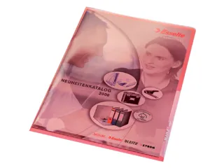 Insteekmap L-map Leitz 4100 Premium A4 0.15mm Helder Pvc Rood - 1