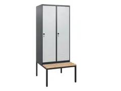 locker met bank,HxBxD 1950x800x815mm,2vak,vak B 400mm,draaigrendel