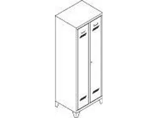 garderobekast,HxBxD 1850x1170x500mm,4vak,RAL7035,front RAL7016 - 5