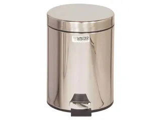 Kleine Pedaalemmer met kunststof binnenemmer 5.6 Liter Zilver - 1