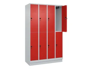 dubbeldekse locker,HxBxD 1950x1200x500mm,4x2vak.,vak B 300mm - 2