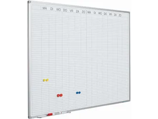 Planbord 90x120cm Softline profiel 8mm Dubbele week NL met dagenstrook - 1