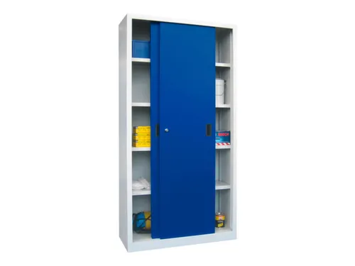 schuifdeurkast,HxBxD 1950x1000x400mm,RAL7035,front RAL5010