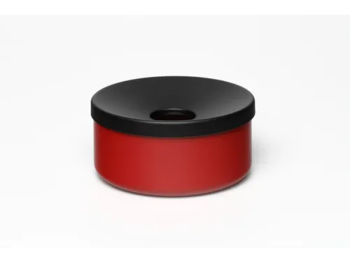 Tafelasbak H X Ø 80x 155mm Plaatstaal Rood