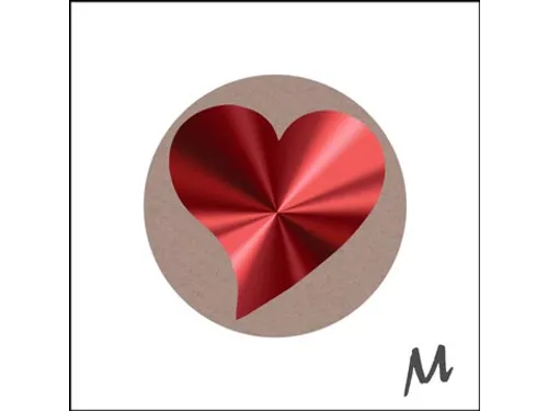 Etiket diameter 39 mm 500 stuks kraft Love hartje