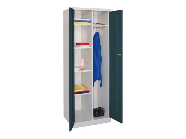 kleding-/wasgoedkast,HxBxD 1800x600x500mm,RAL7035,front RAL7016
