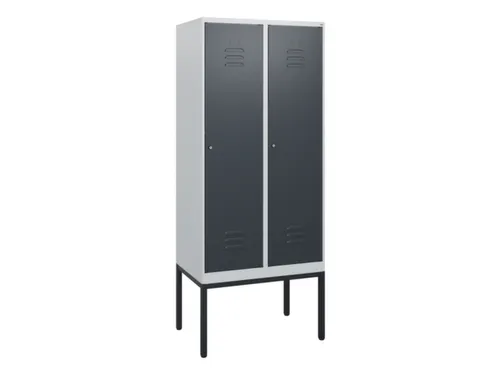 locker,HxBxD 1950x800x500mm,2vak,vak B 400mm,cil.-slot,voetonderstel