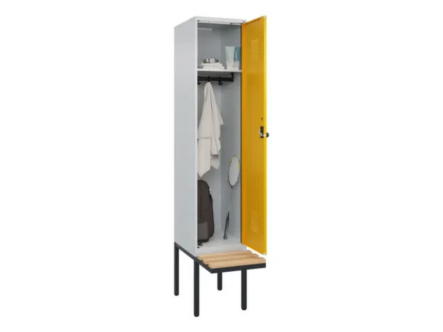 locker met bank,HxBxD 2120x400x815mm,1vak,vak B 400mm,draaigrendel