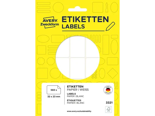 Etiket Avery Zweckform 3321 32x23mm wit 560stuks