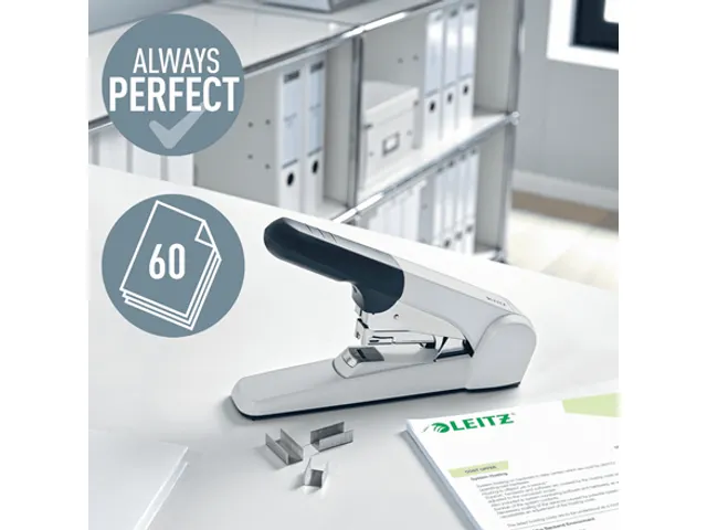 Blokhechter Leitz 5552 Heavy Duty Flat Clinch 60vel zilvergrijs