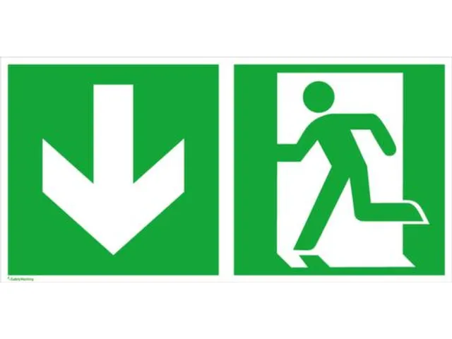 Borden Voor Vluchtroutesignalering,Nooduitgang Links,Pijl Links Omlaag