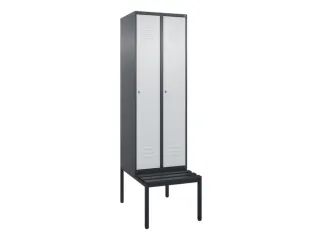 locker met bank,HxBxD 2120x600x815mm,2vak,vak B 300mm,cil.-slot - 1