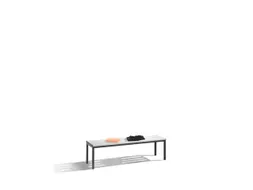 omkleedbank,LxD 1500x400mm,kunststof lijsten lichtgrijs,romp RAL7021