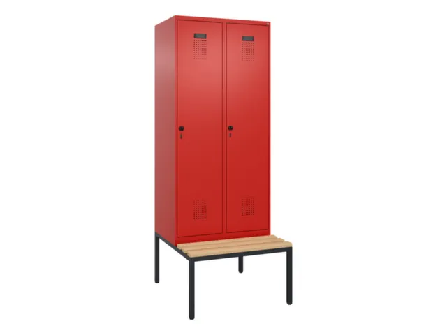 locker met bank,voor scheiding van kleding,HxBxD 2120x800x815mm,2vak