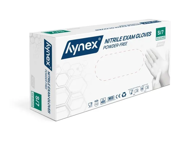 Handschoen Hynex nitril S wit 3.5gr 100 stuks