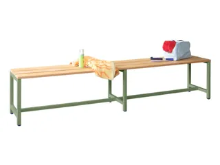 omkleedbank,LxD 2000x370mm,houten lijst beuken,onderstel RAL6011 - 2