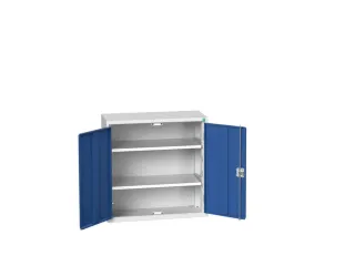wandkast 800x800x350mm 2xStalen bodem sokkel Ral 7035 front Ral 5010 - 1