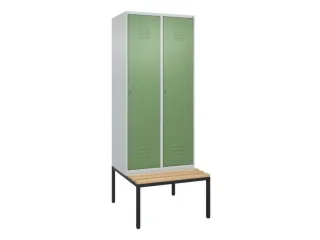locker met bank,HxBxD 2120x800x815mm,2vak,vak B 400mm,cil.-slot - 1