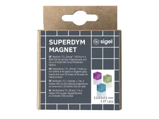 Magneten Sigel voor glasbord set 3kleuren C5 sterk 11x11x11mm turquois - 8