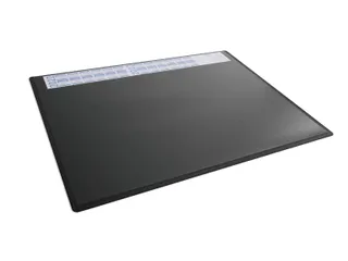 Schrijfonderlegger Zwart 650x500 mm met transparant afdekvel PP - 1