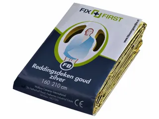 Reddingsdeken FixFirst folie 160x210cm zilver/goud - 1