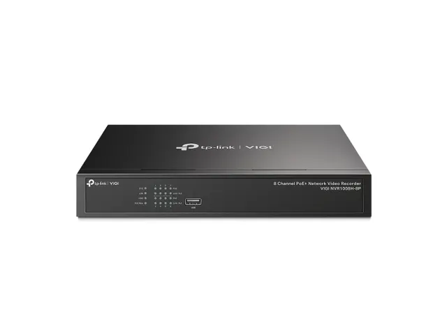 TP-Link VIGI NVR1008H-8P, 8 canaux, 3840 x 2160 pixels, 8 canaux, 720p