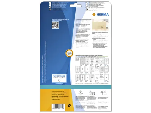 HERMA 8670 Transparante folie-etiketten Mat A4 63,5x38,1mm 525 stuks