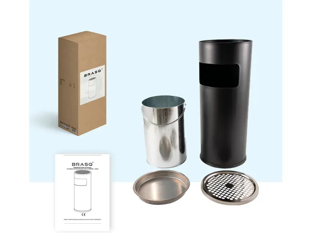 Asbak met Afvalbak AT500 Zwart 11 Liter