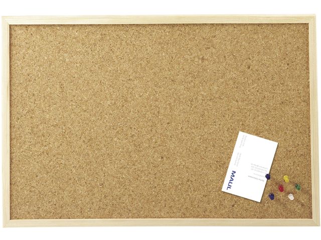 Prikbord MAUL kurk 60x80cm onbewerkt houten frame