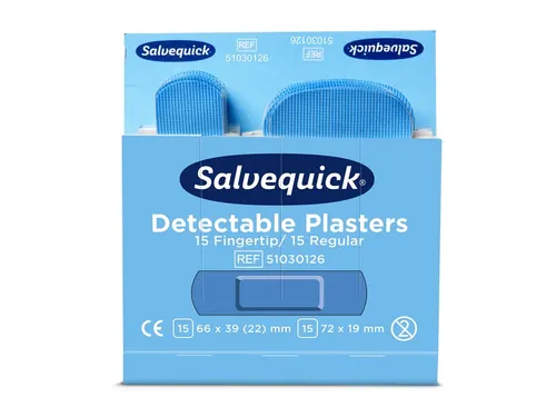 Salvequick Blauw Detectable Pleisters Vingertop/Normaal