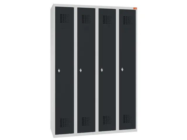 lockerkast,HxBxD 1800x1200x500mm,4vak,draaigrendel,sokkel,romp RAL7035