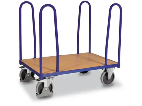 Platformwagen 500kg Laadvlak Lxb 1260x760mm 4 Beugels Ral 5010 Beuken