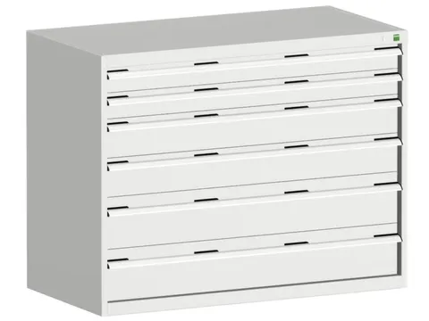 ladekast 1000x1300x650mm 6laden zware lasten RAL7035 front RAL7035