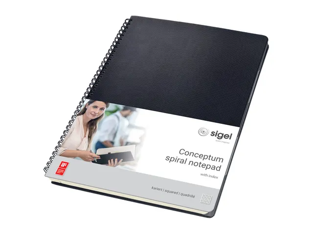 Bloc note Sigel CONCEPTUM avec reliure hardcover A4 spiralé noir quad