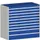ladekast HxBxD 1200x1300x650mm 10laden RAL7035 front RAL5010