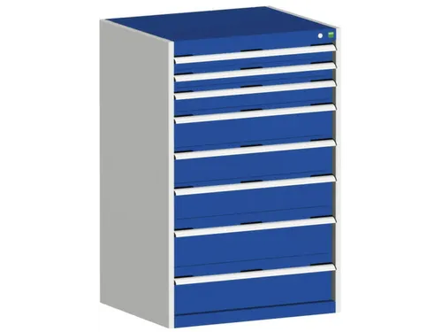 ladekast 1200x800x650mm 8laden zware lasten RAL7035 front RAL5010