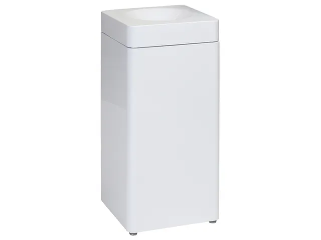 afvalbak,zelfblussend,40l,HxBxD 760x350x350mm,kop wit,romp metaal wit