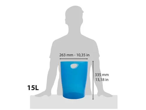 ECOBIN Papiermand 15 Liter Blauw Transparant
