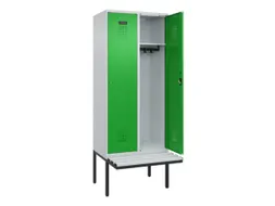 locker met bank,HxBxD 2120x800x815mm,2vak,vak B 400mm,cilinderslot