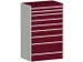 ladekast HxBxD 1600x1050x650mm 9laden RAL7035 front RAL3004