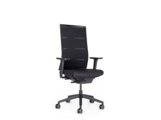 bureaustoel,synchroonmech.,m. 2D-armleuningen,zitting stof zwart - 1