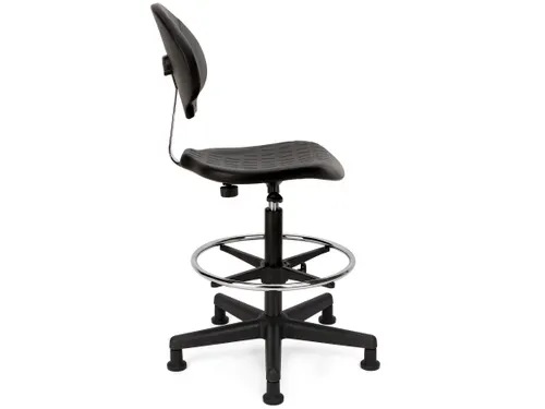 Werkstoel Large Zwart met Glijders Ergonomisch & Stevig