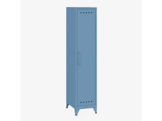 garderobekast,HxBxD 1800x380x510mm,1vak,4voeten,romp blauw,front blauw - 2