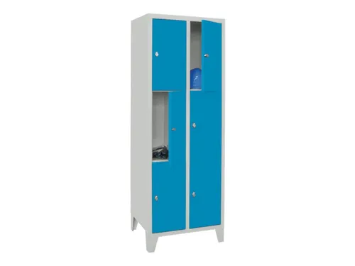 lockerkast,HxBxD 1850x600x500mm,2x3vakken,RAL7035,front RAL5012