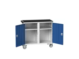 montagetafel 965x1050x550mm staalblad 2 kasten RAL7035 front RAL5010