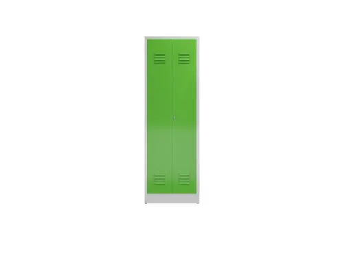 Lockerkast 1800x590x500mm 2 vakken, klinksluiting, RAL6018