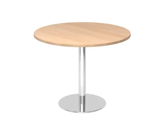 vergadertafel,HxØ 745x1000mm,rond,schotelvoet chroom,ronde buis