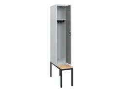 locker met bank,HxBxD 1950x300x815mm,1vak,vak B 300mm,cilinderslot