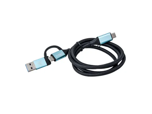 USB-C Cable to USB-C with Integrated USB 3.0 Adapter